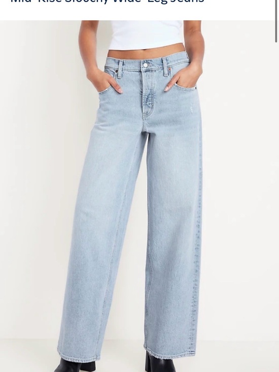 Old Navy Denim - Old Navy Light Blue Boyfriend Wide-Leg Jeans